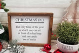 Christmas (n) - Funny Christmas Wall Art, Christmas Definition, Holiday Wood Sign