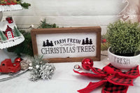 Farm Fresh Christmas Trees Wood Sign Winter Holiday Wall Art