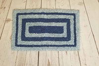 Blue Bliss Locker Hook Welcome Mat, Kitchen Rug, Locker Hook Table Runner