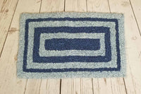 Blue Bliss Locker Hook Welcome Mat, Kitchen Rug, Locker Hook Table Runner