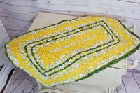 Sunshine Yellow and Green Locker Hook Welcome Mat