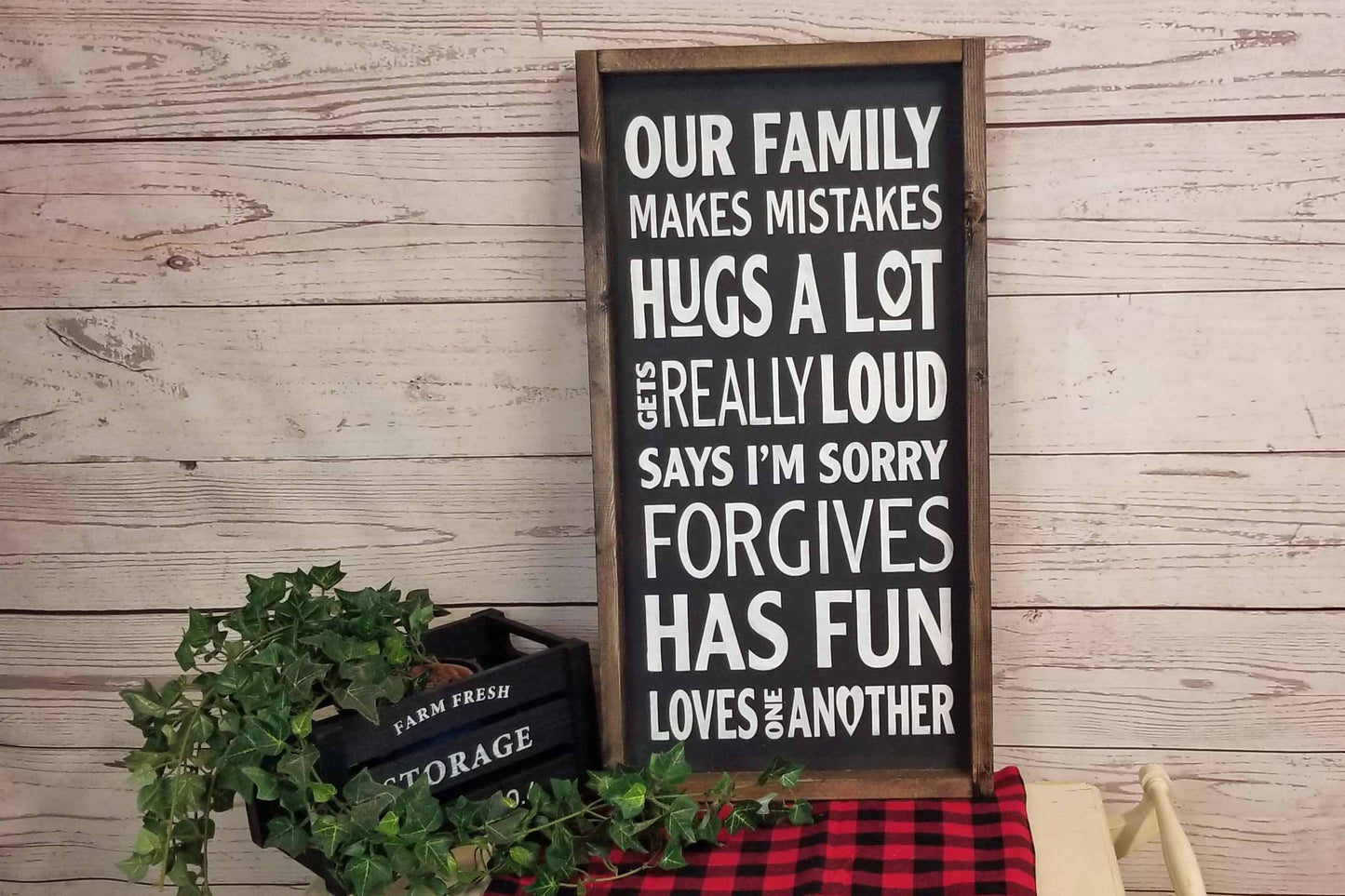 Our Family - Framed Wood Sign