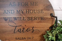 We Will Serve Tacos Wood Serving Tray