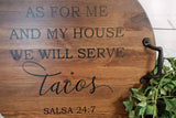 We Will Serve Tacos Wood Serving Tray