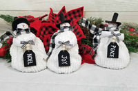 Floppy Small Snowman Farmhouse Black and White