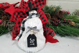 Floppy Small Snowman Farmhouse Black and White