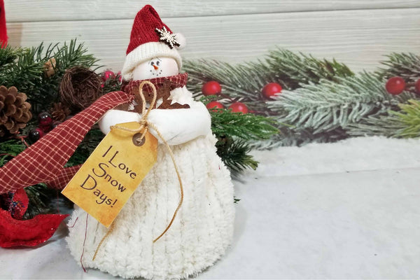 I Love Snow Days Small Snowman Winter Decoration