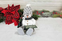 Wonderful Sitting Fabric Snowman - Holiday Decoration