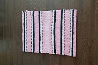 Reversible Twined Rag Rug - Pink Bathroom Mat - Sustainable Welcome Mat