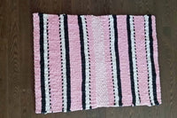 Reversible Twined Rag Rug - Pink Bathroom Mat - Sustainable Welcome Mat