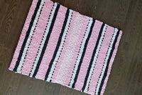 Reversible Twined Rag Rug - Pink Bathroom Mat - Sustainable Welcome Mat