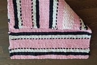 Reversible Twined Rag Rug - Pink Bathroom Mat - Sustainable Welcome Mat