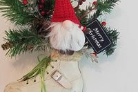 Figure Skate Gnome Christmas Wreath Wall Hanging