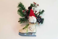 Figure Skate Gnome Christmas Wreath Wall Hanging