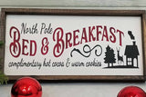 North Pole Bed and Breakfast Christmas Decor for the holidays