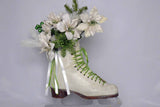 recycled figure skate floral table centerpiece wall hanging 