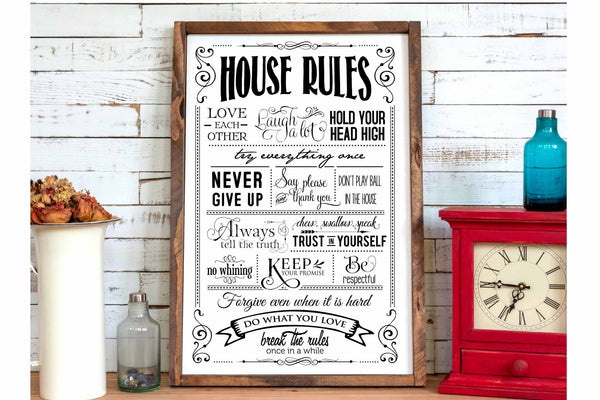 house rules family farmhouse sign