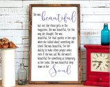 She Was Beautiful, an inspiring and empowering quote for women