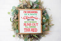 White Wine Mini Christmas Sign