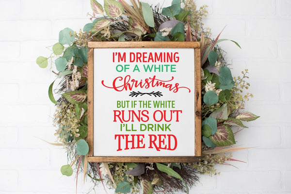 White Wine Mini Christmas Sign