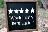 5 star rating farmhouse bathroom sign