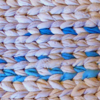 Electric Blue and Honey Cream Twined Rag Reversible Rug