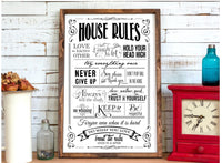 House Rules Sign, Fixer Upper, Farmhouse Style