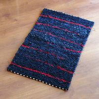 Black and Red Denim Twined Rag Rug