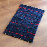 Black and Red Denim Twined Rag Rug